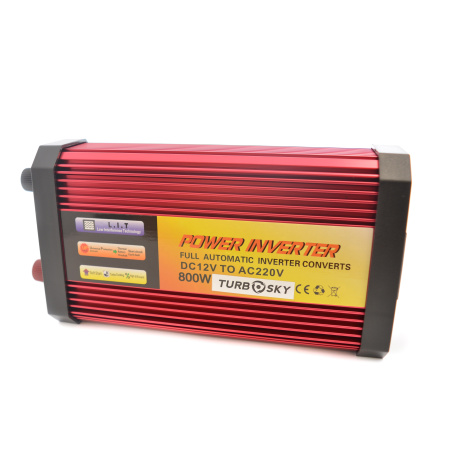 Автоинвертор Turbosky PI-800 800Вт, 12В, крокодилы, порт USB
