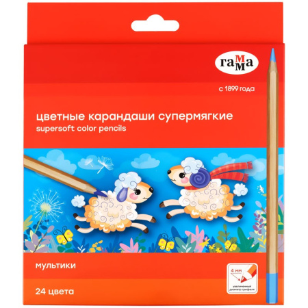 Карандаши 24цв. Гамма "Мультики" супермягкие (80220218)