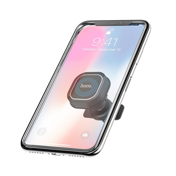 Держатель HOCO CA52 магнитный/крепление на вент. решетку (черный/серый)