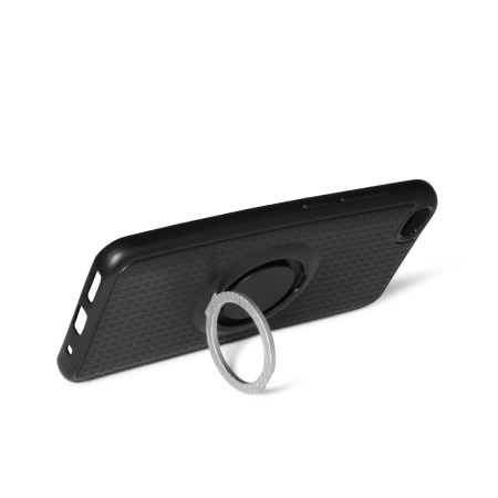 Чехол силиконовый для Xiaomi Redmi Go DF xiBlackRing-01 черный,противоударный,с кольцом-держателем