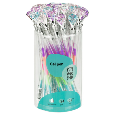 Ручка гелевая MESHU "Diamonds" 0,7мм, радужная (MS_51321)