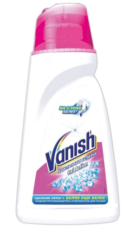 Пятновыводитель/отбеливатель VANISH (Ваниш) "Oxi Action", 1000мл, для белой ткани ш/к (27136)