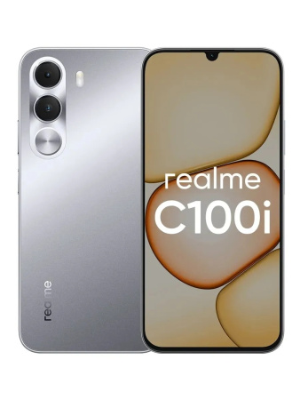 Смартфон Realme C100i 4Гб 128Гб Серебристый 6.8", IPS, 1520*720, 2*1.8+6*1.6ГГц, 8Мп, 5Мп, 4G, NFC, 7000мАч, And 16