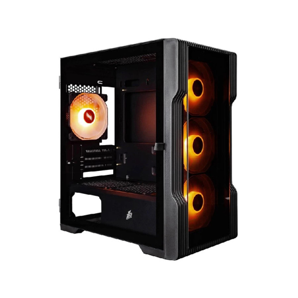 Корпус mATX Б_БП 1STPLAYER TRILOBITE T3-G ARGB Black (USB3.0,Audio,TG,черный,4х120мм ARGB)[T3-G-BK-4F7]