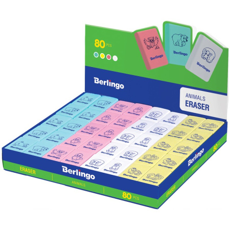 Ластик BERLINGO "Animals", прямоугольный (Blc_00150)