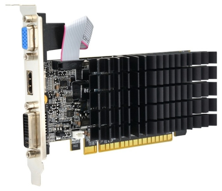 Видеокарта GeForce G210 Afox 1Гб DDR2,64bit,DVI,HDMI,Silent (AF210-1024D2LG2) ret
