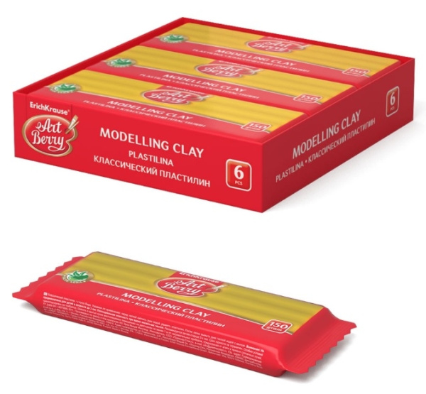 Пластилин 150гр. ErichKrause классический, желтый (46453)