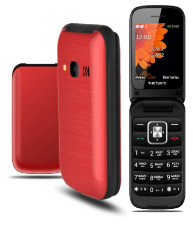 Сотовый Texet TM-422 Pomegranate 2sim/2.4"/240*320/0,08Мп/microSD/Bt/800мАч/фонарик/раскладушка