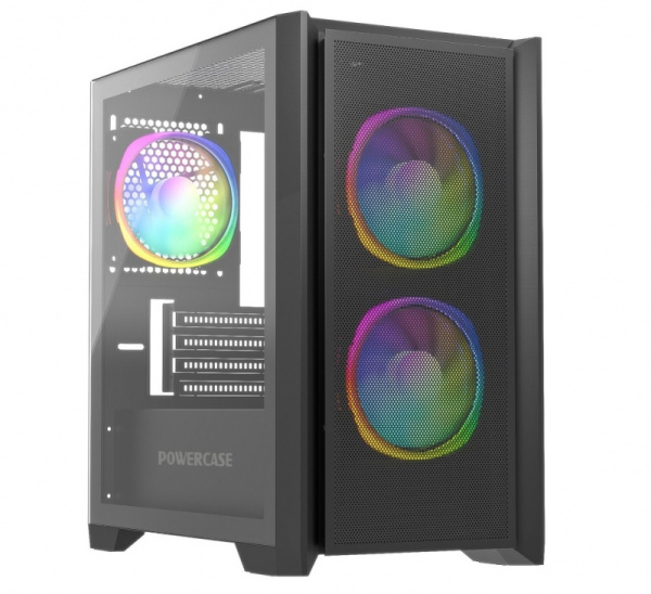 Корпус mATX Б_БП Powercase Alisio Micro Z3B ARGB (USB, Audio,TG, 3x120mm ARGB,черный)[CAMZB-A3]