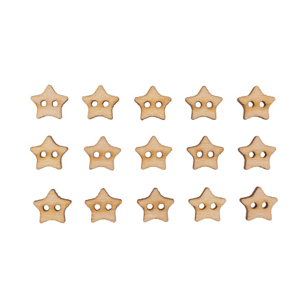 Набор пуговиц "Mr. Carving" ВД-387 фанера 0.3 см Звёздочки (1 x 1.1 см) 16 штук