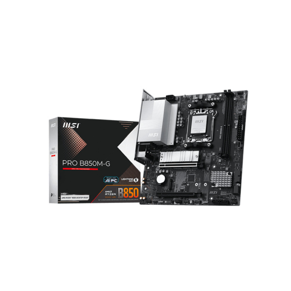 Мат.плата SocAM5 AMD B850 MSI PRO B850M-G (mATX,2DDR5,2M.2,2PCI-E16,HDMI,DP,PC8200)