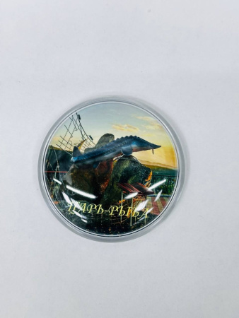 Магнит сувенирный, круглый. "Красноярск" (76 мм)