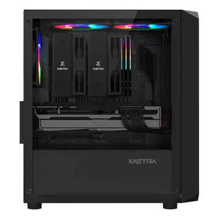 Корпус mATX Б_БП XASTRA A303M 3FRGB Black (USB3.0,Audio,TG,черный,1х120мм,2х140мм FRGB)[A303M-2FC14F-1FC12F]