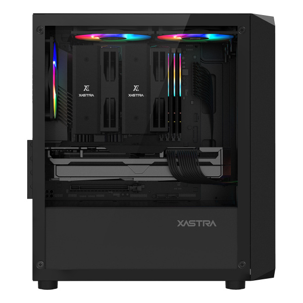 Корпус mATX Б_БП XASTRA A303M 3FRGB Black (USB3.0,Audio,TG,черный,1х120мм,2х140мм FRGB)[A303M-2FC14F-1FC12F]