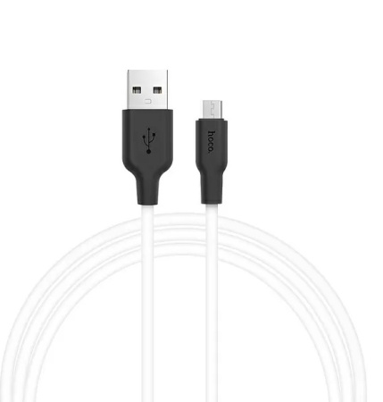 Кабель MicroUSB(m) - USB(m) HOCO X21, 1м, черно-белый