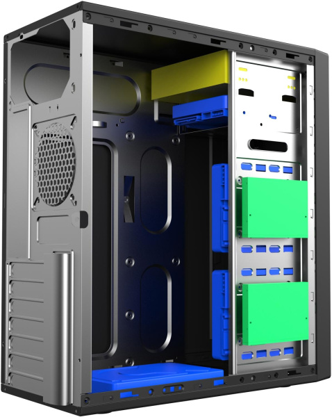 Корпус c блоком питания 450 Ватт/ Case Foxline FL-301, ATX, 1x5.25EXT, 1x3.5EXT, 4x3.5INT, 2xUSB2.0, 2xUSB3.0, HDA, w/o FAN, w/450W ATX PSU, w/1.2m EU pwr cord