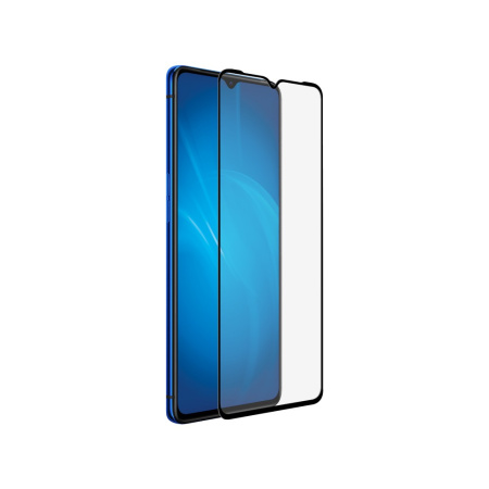 Защитное стекло для Realme X2 Pro с цветной рамкой (fullscreen+fullglue) (DF rmColor-06) (black)