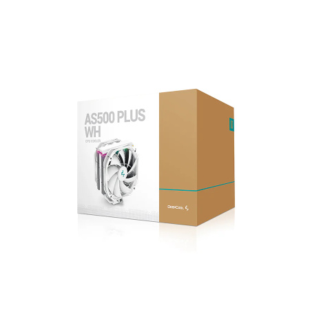 Кулер S115x/1200/1700/20XX/AM5/AM4 DEEPCOOL AS500 PLUS WH (220W/2*140mm/500-1200rpm/Al+Cu/ARGB/5 тепл. трубок)