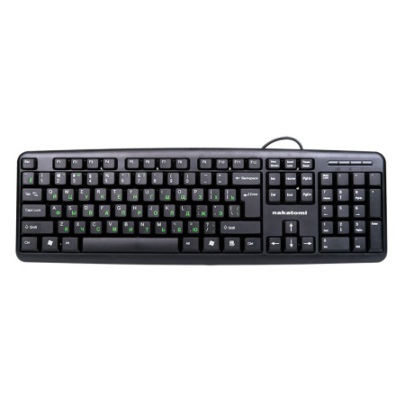Клавиатура USB Nakatomi Navigator  KN-02U мембранная, 104 клавиш, Black