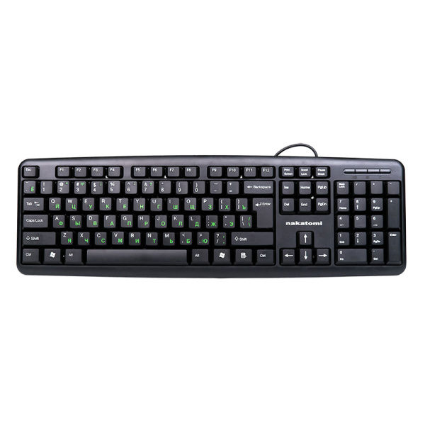 Клавиатура USB Nakatomi Navigator  KN-02U мембранная, 104 клавиш, Black