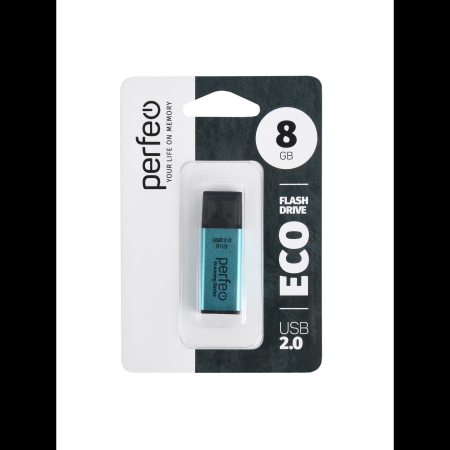 Флеш-накопитель USB2.0 8Gb Perfeo E03 (PF-E03G008ES) зеленый