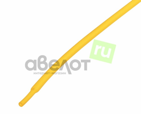 Трубка термоусадочная 2:1,   1.5/0.75мм, желтая, подавление горения, отрезок 1м, Rexant