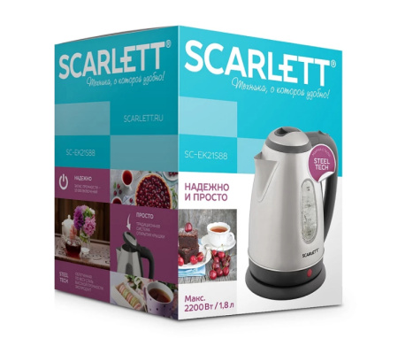 Чайник SCARLETT SC-EK21S88, 1,8л, 2200Вт