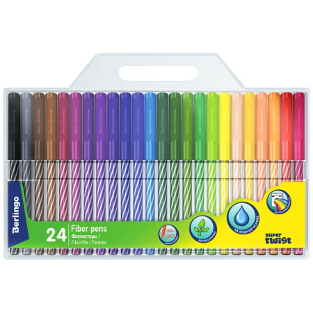 Фломастеры 24цв. BERLINGO "SuperTwist", смываемые (WP_03024)