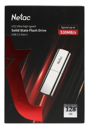 Флеш-накопитель (SSD) USB3.2 128Gb Netac US2 [NT03US2N-128G-32SL](530/450 Мб/с)