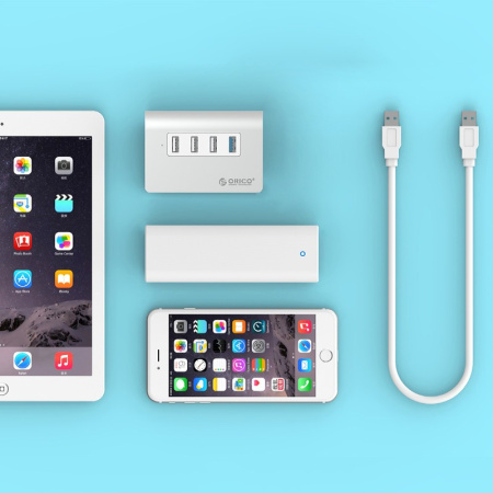 USB_Хаб 4xUSB_3.0 ORICO M3H4-V1-SV Silver