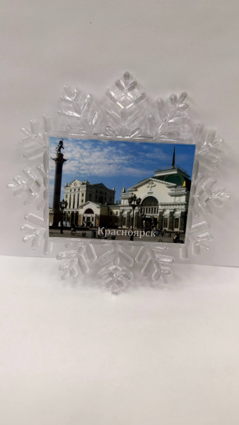 Магнит сувенирный, "Снежинка". "Красноярск"