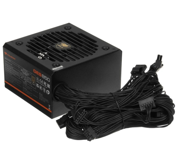 Блок питания 850Вт Cougar GES 850 (APFC,120мм,3PCI-E+16 pin (12V-2x6),6SATA,80+Gold)