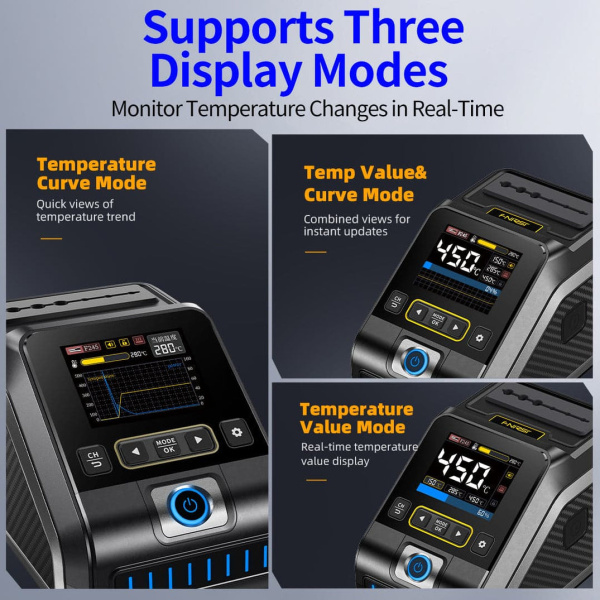 Паяльная станция Fnirsi DWS-200-F245, паяльник 100..450С, 200вт, C245-B