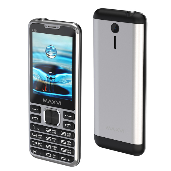 Сотовый Maxvi X10i Metallic silver 2sim/2.8"/320*240/microSD/0.3МП/Bt/1600мАч/моноблок