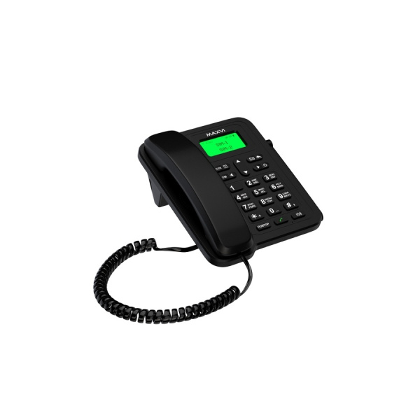 Стационарный сотовый телефон с поддержкой двух SIM-карт Maxvi RT-01 black