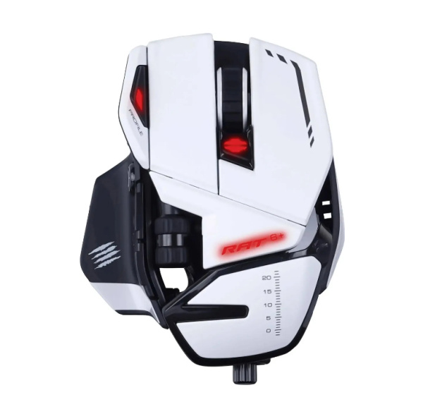 Игровая мышь USB Mad Catz R.A.T.6+ оптическая, 12000dpi, 11 кн., RGB подсветка, White