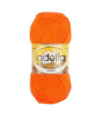 Пряжа ADELIA "AURA" 100% акрил 1 шт. х 50 г 250 м ± 5 м №119 неон. оранжевый