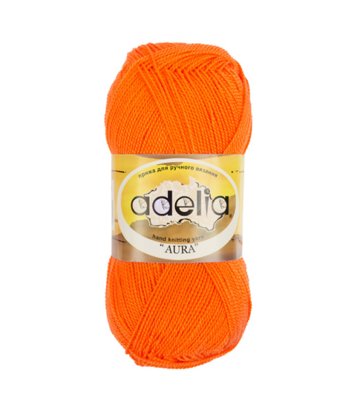 Пряжа ADELIA "AURA" 100% акрил 1 шт. х 50 г 250 м ± 5 м №119 неон. оранжевый