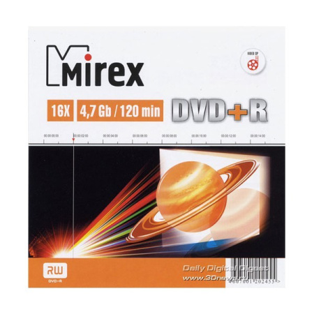 Диск DVD+R 1шт Mirex 4.7Gb 16x Slim (UL130013A1S)