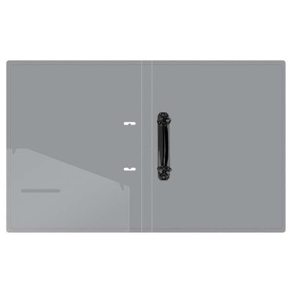 Папка 2 кольца BERLINGO "Metallic", 24мм, 1000мкм, серебряный металлик RB4_2D396