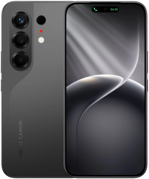 Смартфон Tecno Camon 50 256Gb 12Gb черный моноблок 3G 4G 2Sim 6.78" 1208x2644 Android 16 50Mpix 802.11 a/b/g/n/ac NFC GPS GSM900/1800 GSM1900 Protect FM