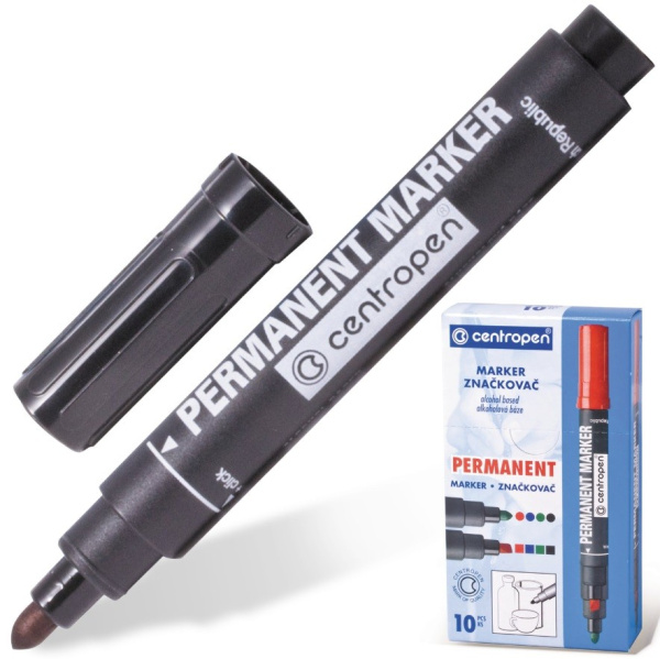 Маркер перманентный CENTROPEN "8566" черный, 2,5мм 