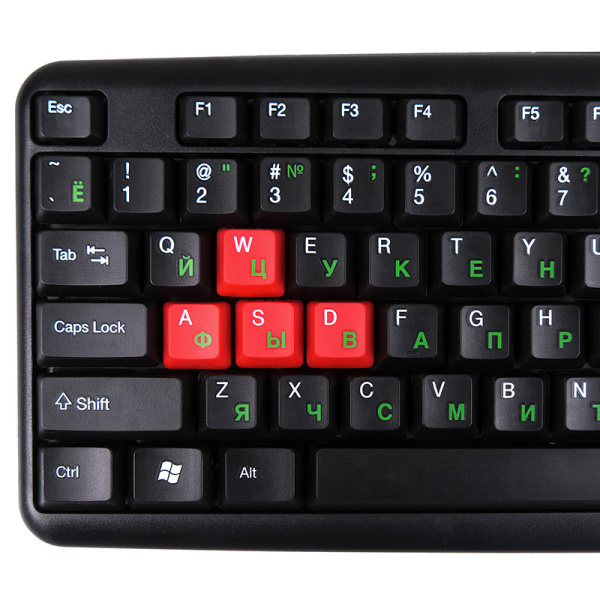 Клавиатура USB Nakatomi Navigator  KN-02U мембранная, 104 клавиш, Black-red