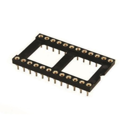 Панелька для микросхемы, шаг 2.54, DIP-24, ширина 15.24, цанговая, SCLM-24