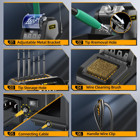 Паяльная станция Fnirsi DWS-200-F245, паяльник 100..450С, 200вт, C245-B