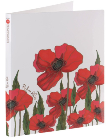 Папка с боковым прижимом Hatber "Red on White" 14мм. (AC4_11104)