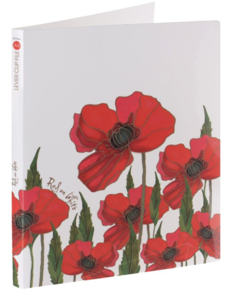 Папка с боковым прижимом Hatber "Red on White" 14мм. (AC4_11104)