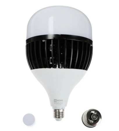 Лампа светодиодная E27 100Вт 6500K 9500лм с адаптером E40 IN Home 4690612035697