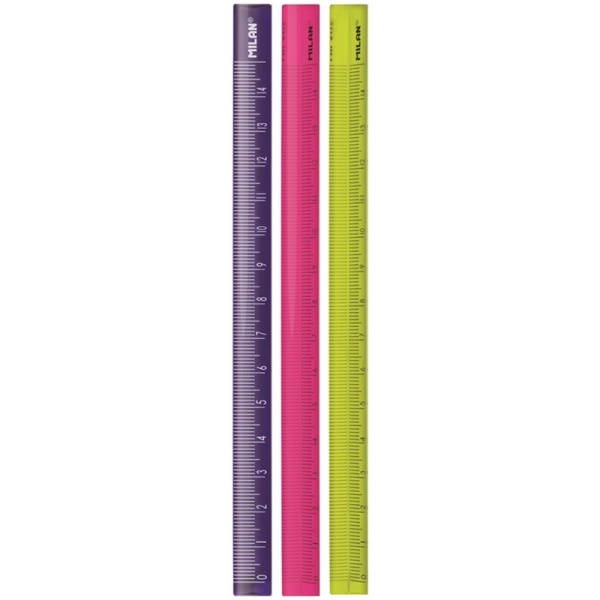 Линейка 15см. Milan, пластик, трехгранная (971877 / 351260С)
