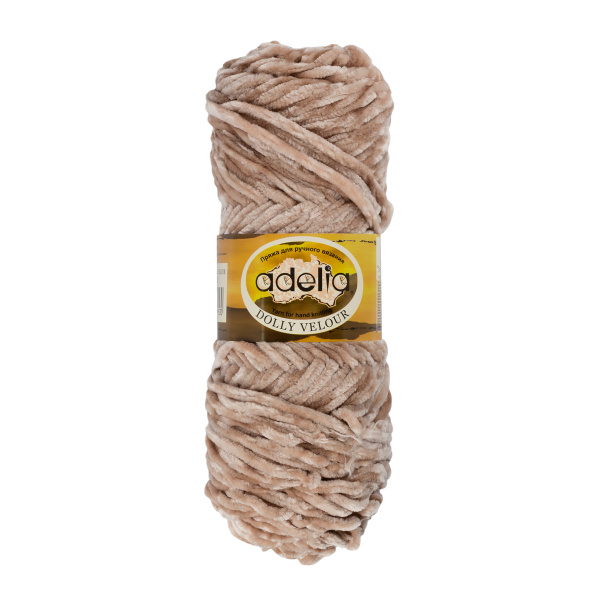 Пряжа ADELIA "DOLLY VELOUR" 100% микрополиэстер 1 шт. х 100г 93 м ± 6 м №45 серо-бежевый